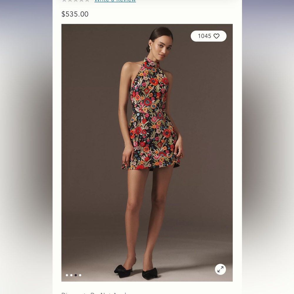 Helsi Sarah Halter Floral Sequin Mini Dress